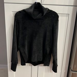 Athleta Velour Black Top NWOT